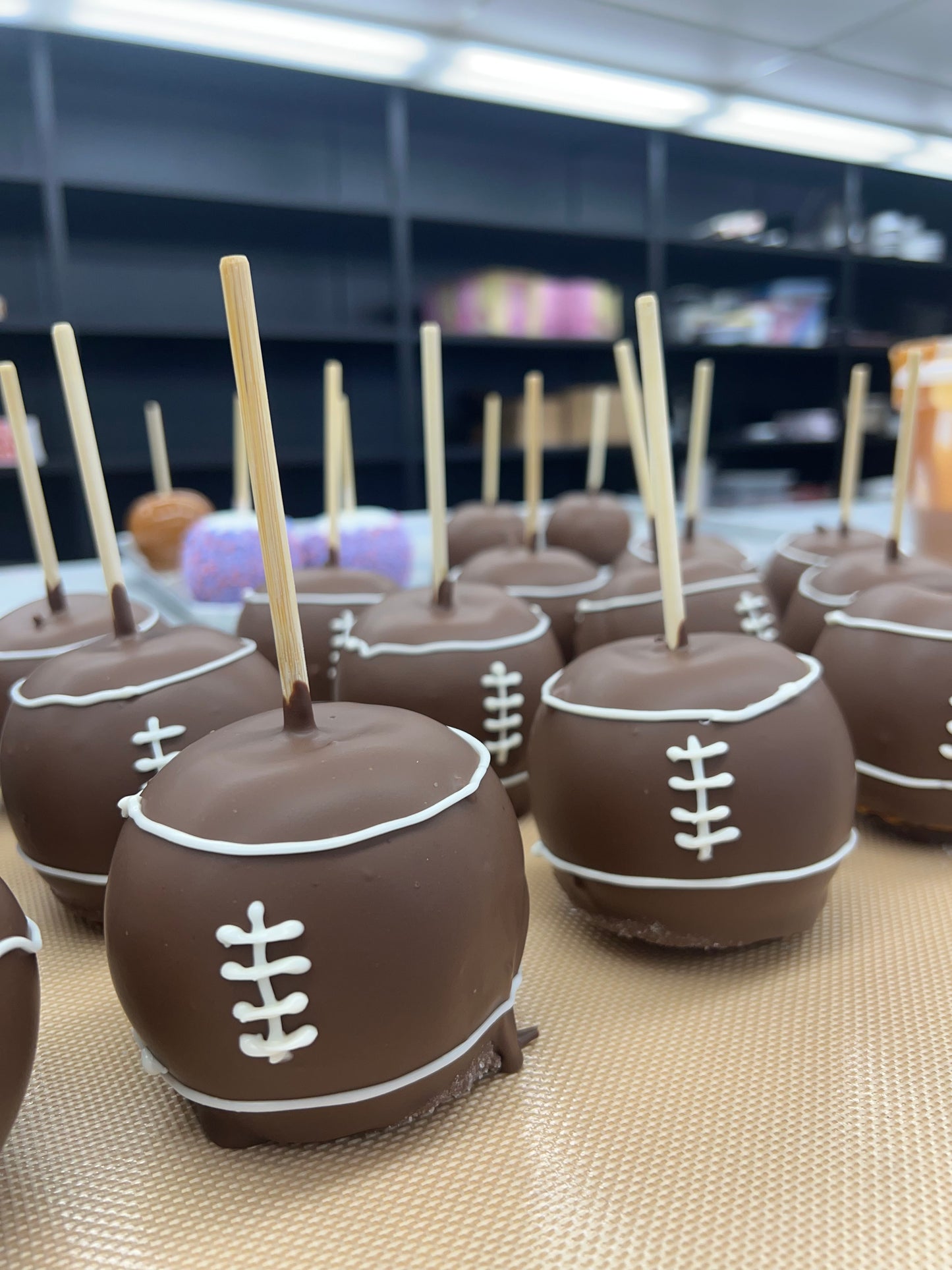 Football Caramel Apple