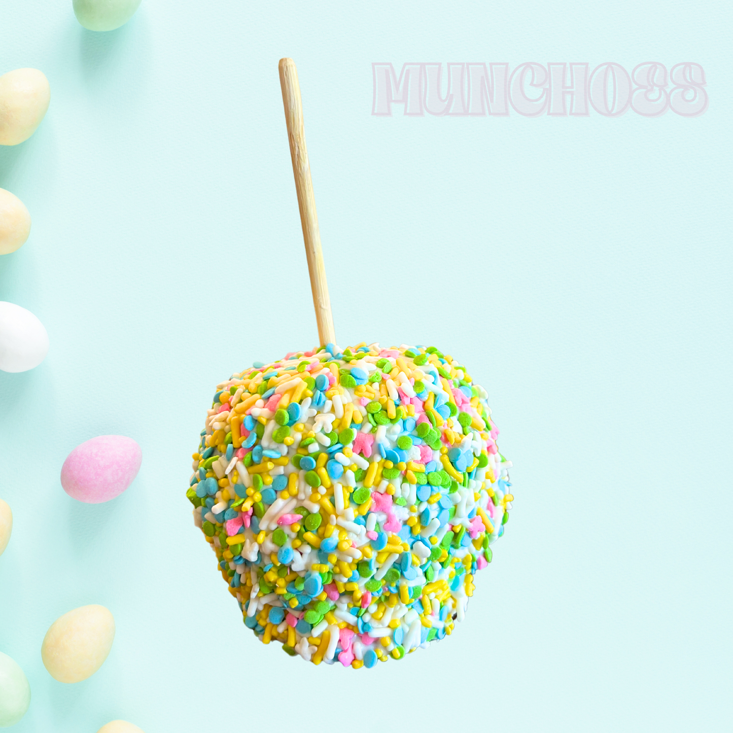 Easter Sprinkle Chocolate Caramel Apple