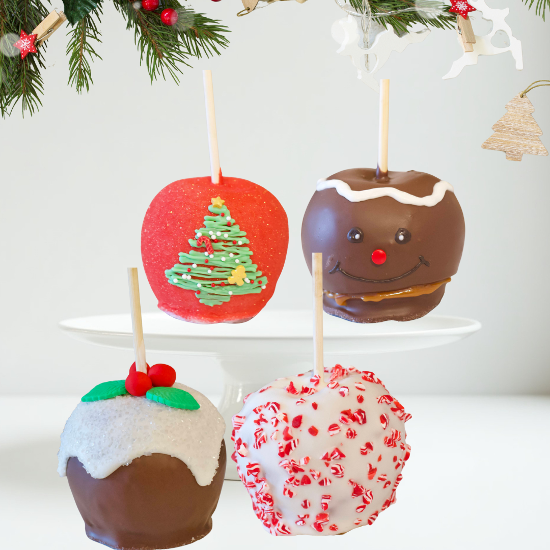 Christmas Signature Gourmet Caramel Apple Box of 4