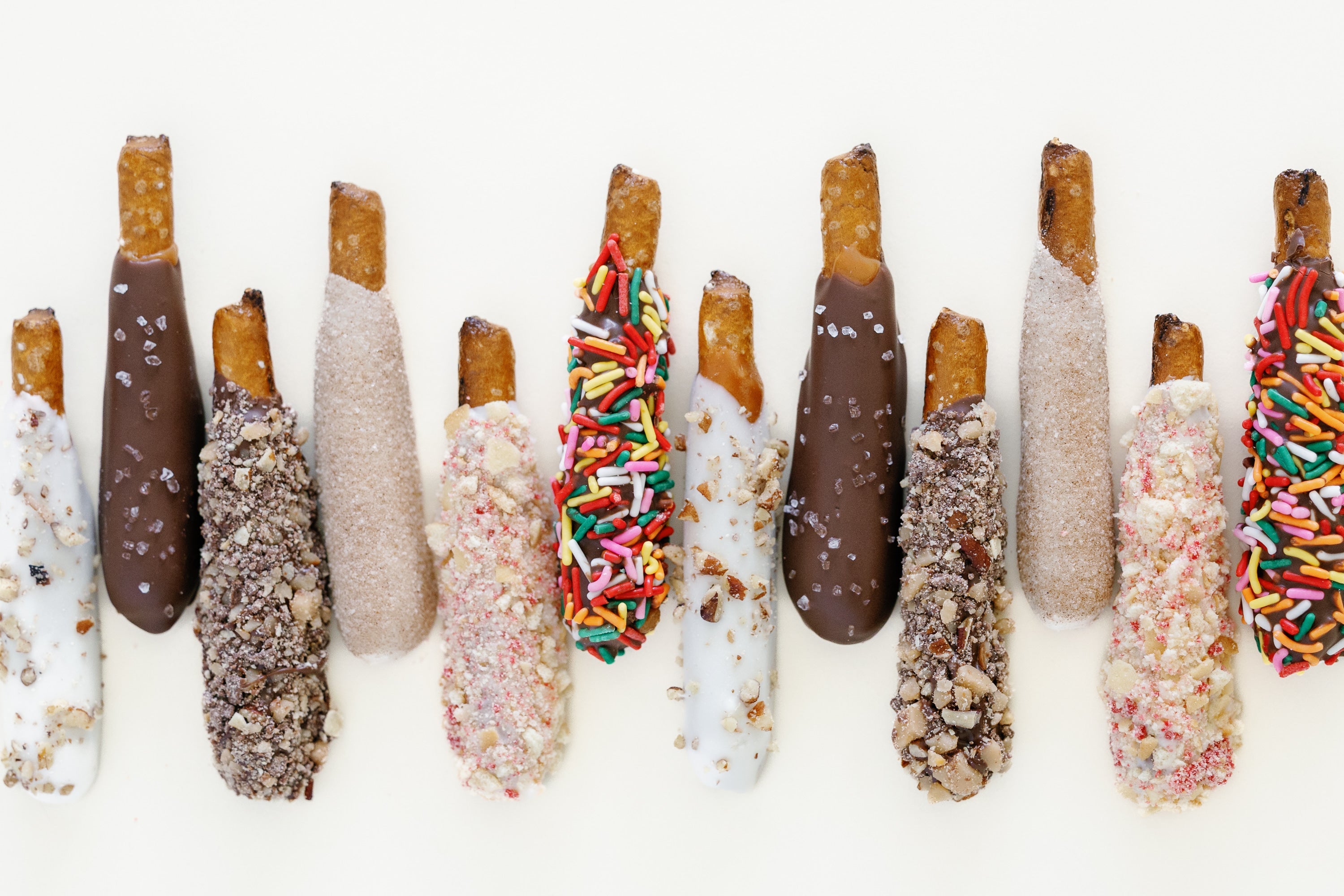Gourmet Mini Caramel Pretzel Rods | Hand-Dipped Texas Dessert Snacks ...