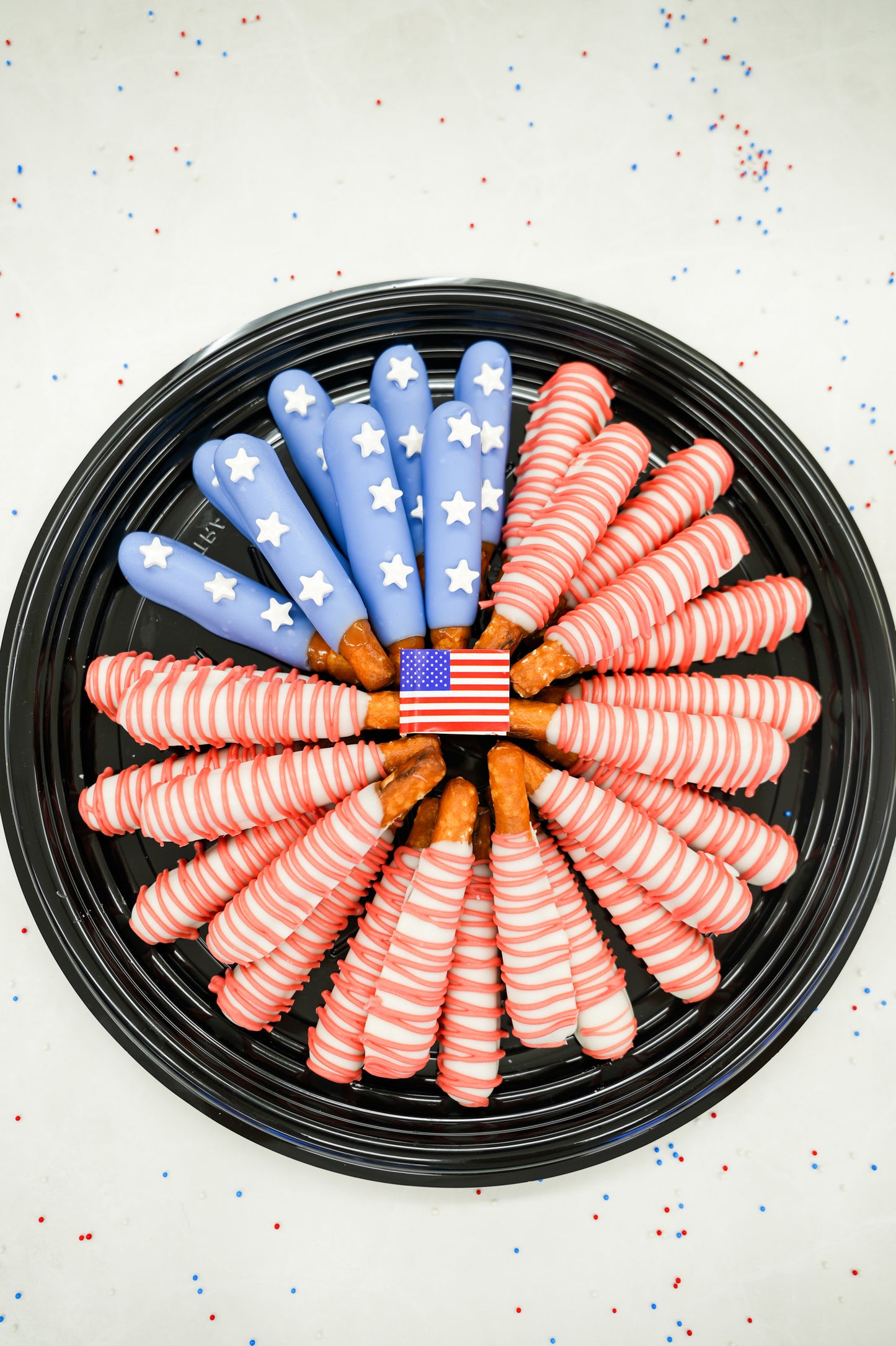 Stars and Stripes Pretzel Tray | 4th of July Dessert