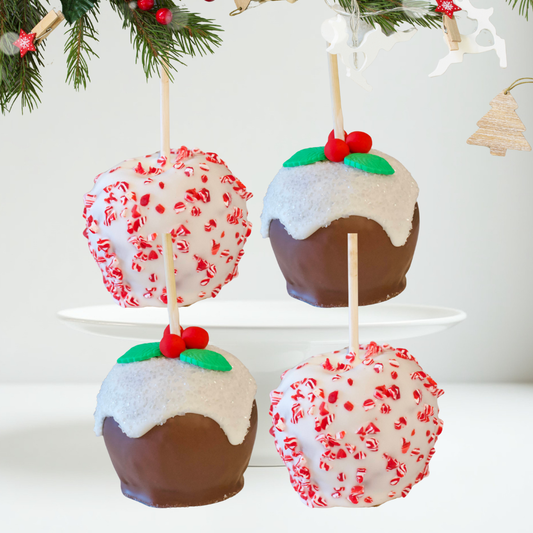 Peppermint Holly Christmas Gourmet Apple Gift Box of 4